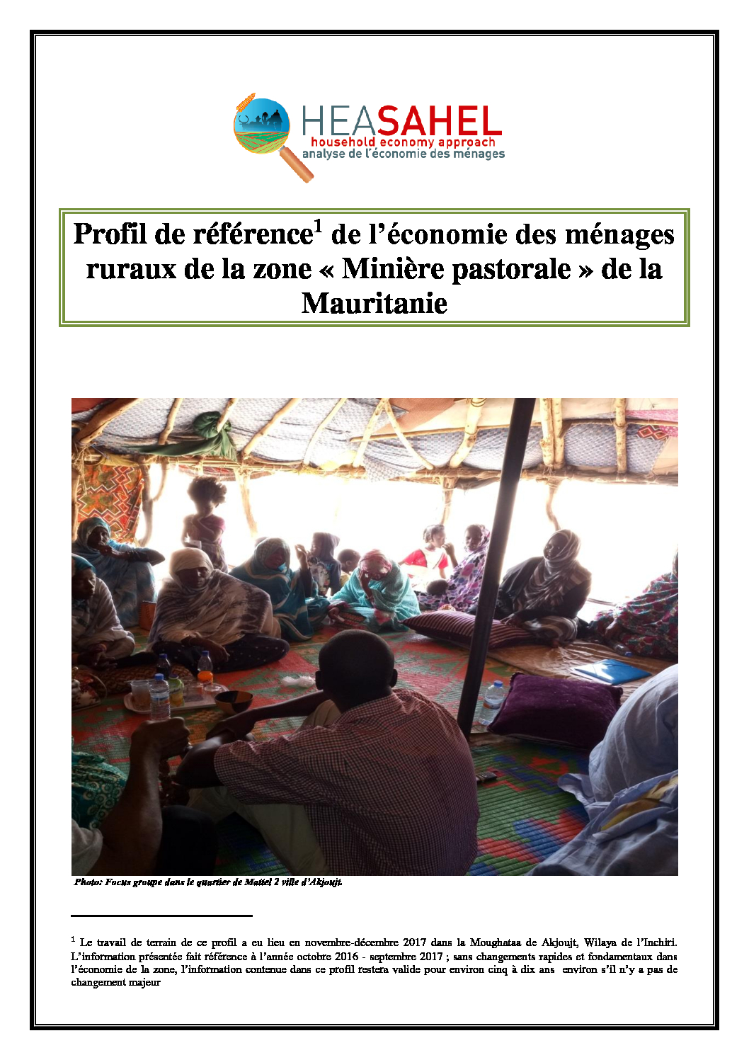 Profil Mauritanie - MR02 - Moughataa de Akjoujt  - Decembre 2017