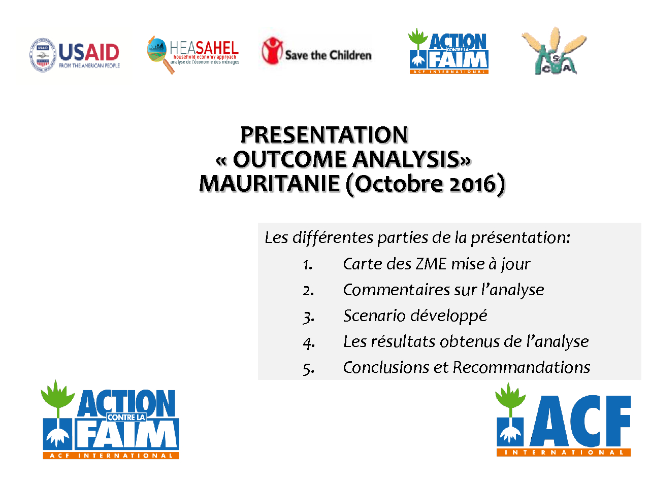 Présentation des résultats OA - Mauritanie - Novembre 2016