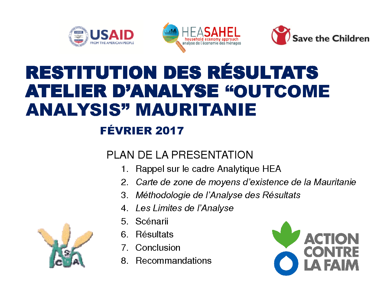 Présentation des résultats OA - Mauritanie - Mars 2017