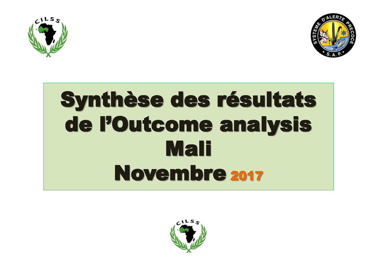 Présentation des résultats OA - Mali - Novembre 2017