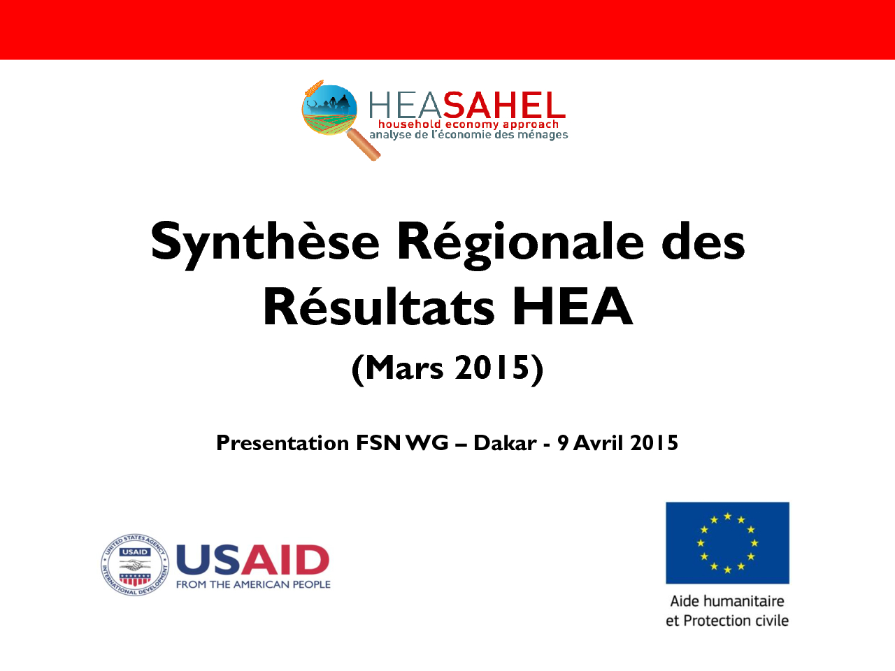 Presentation Synthese Analyse Resultats - Sahel - Mars 2015
