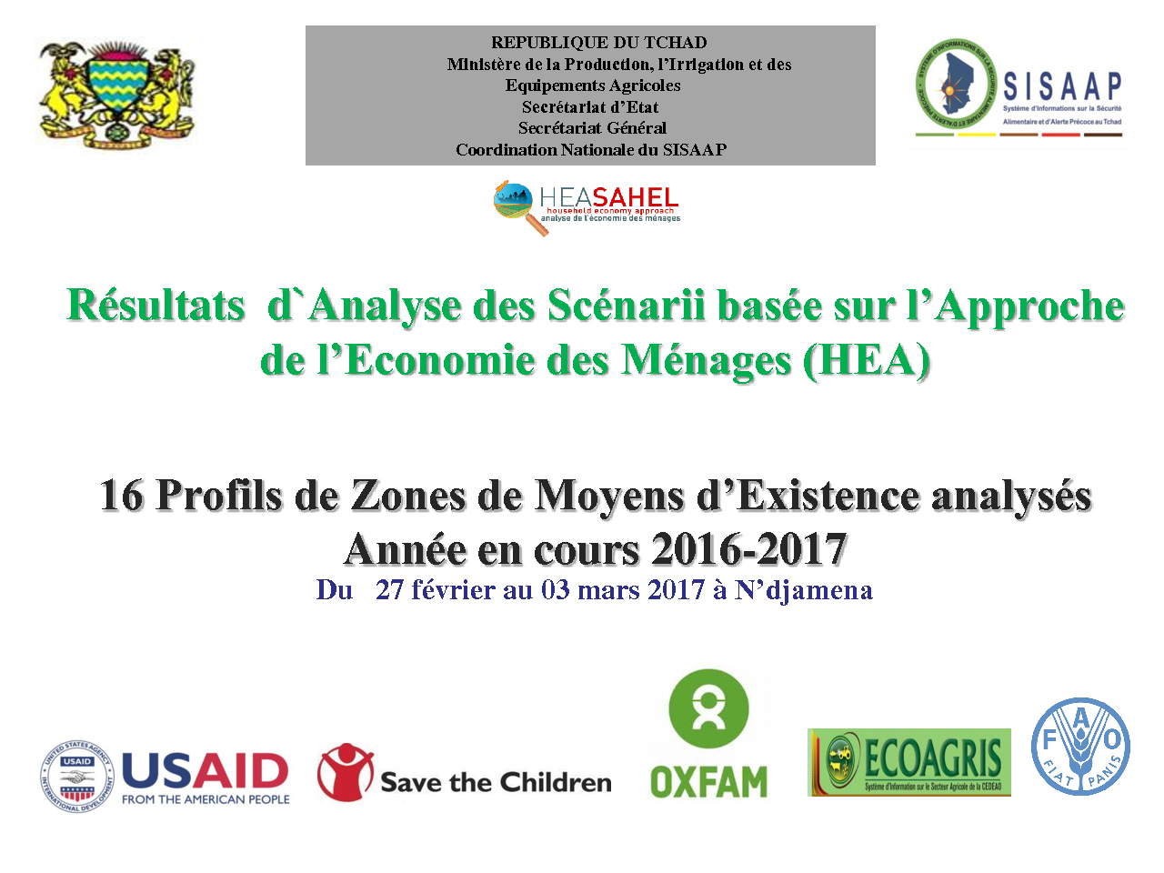 Présentation des résultats OA - Tchad - Mars 2017