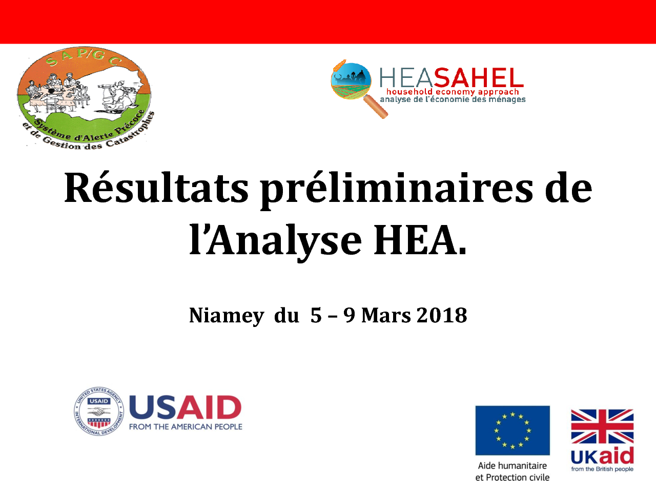 Présentation des résultats OA - Niger - Mars 2018