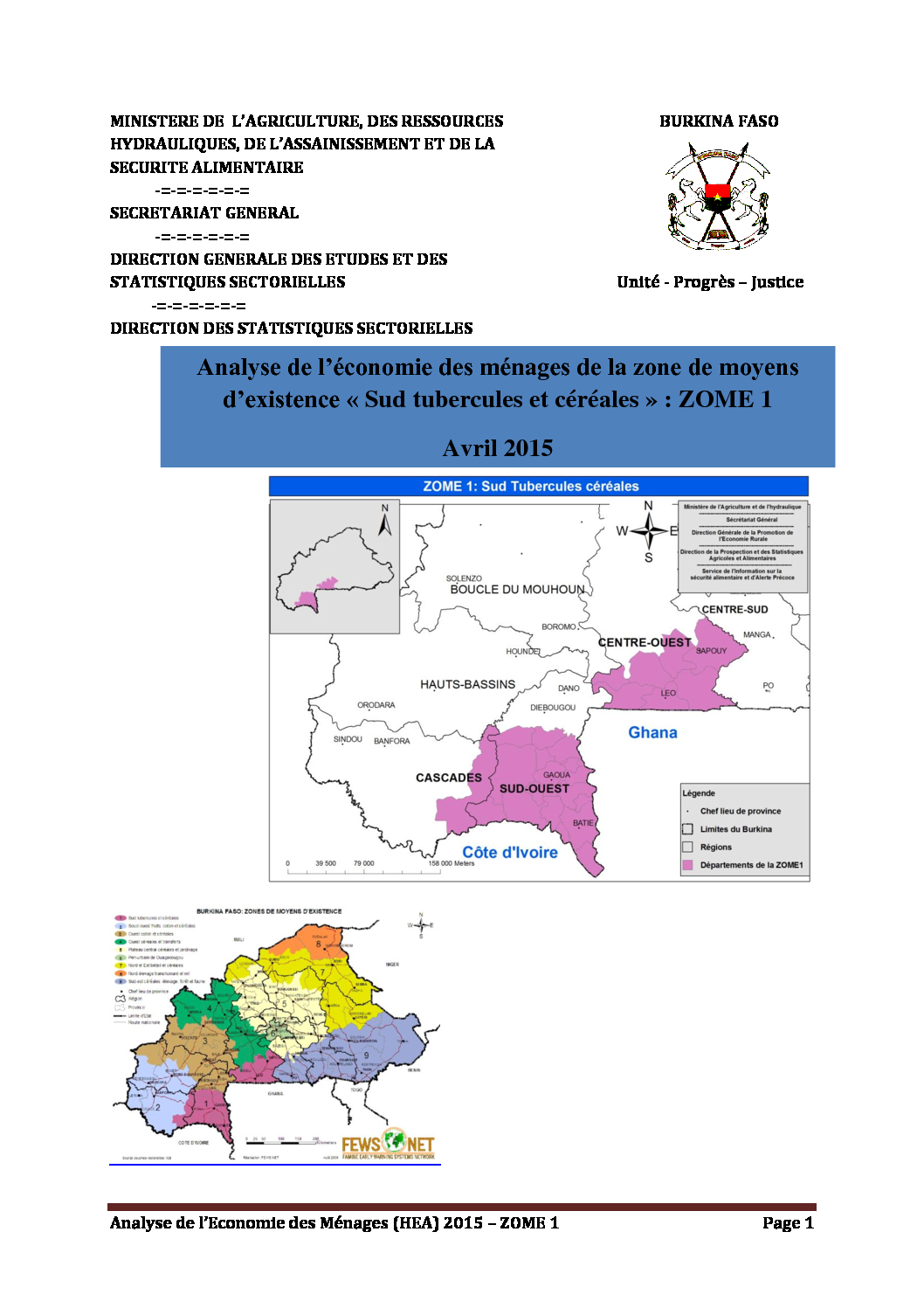 Profil Burkina Faso - ZOME 1 - Avril 2015