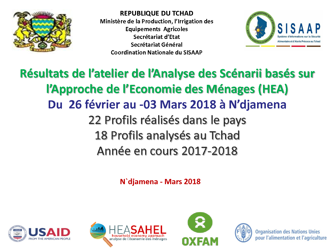 Présentation des résultats OA - Tchad - Mars 2018