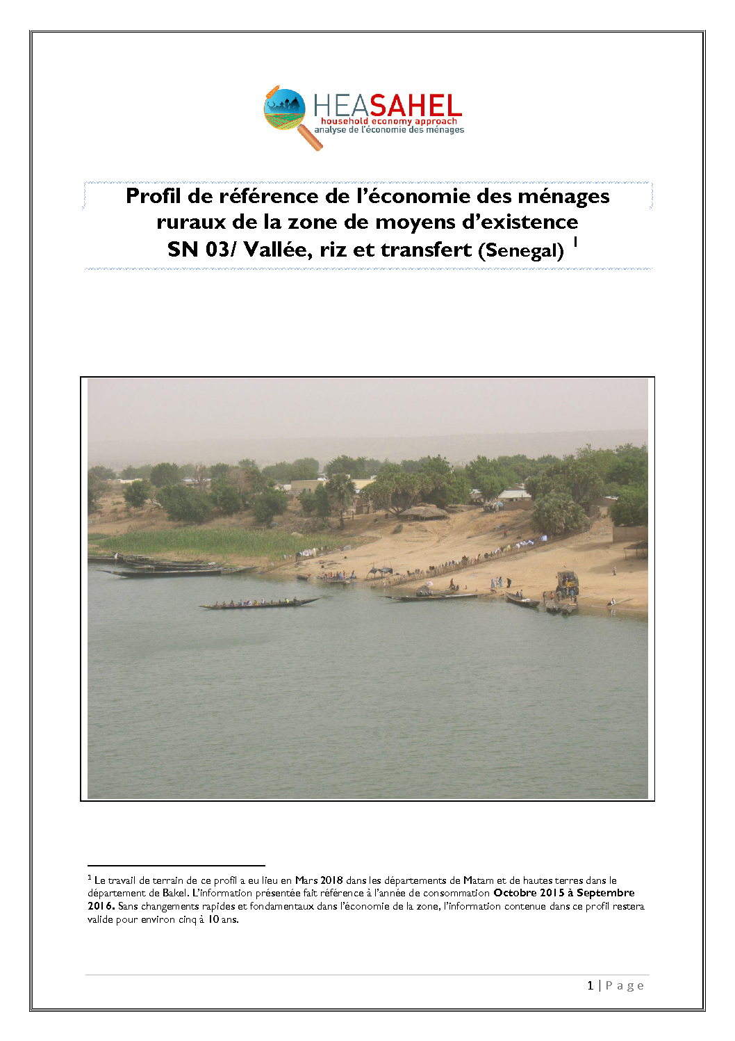 Profil Senegal - SN03 - Matam et Bakel  - Mars 2018