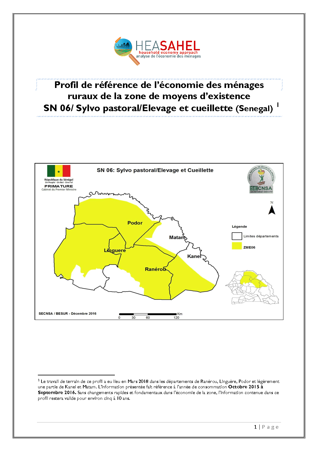 Profil Senegal - SN06 - Ranérou, Linguere, Podor, Kanel et Matam  - Mars 2018