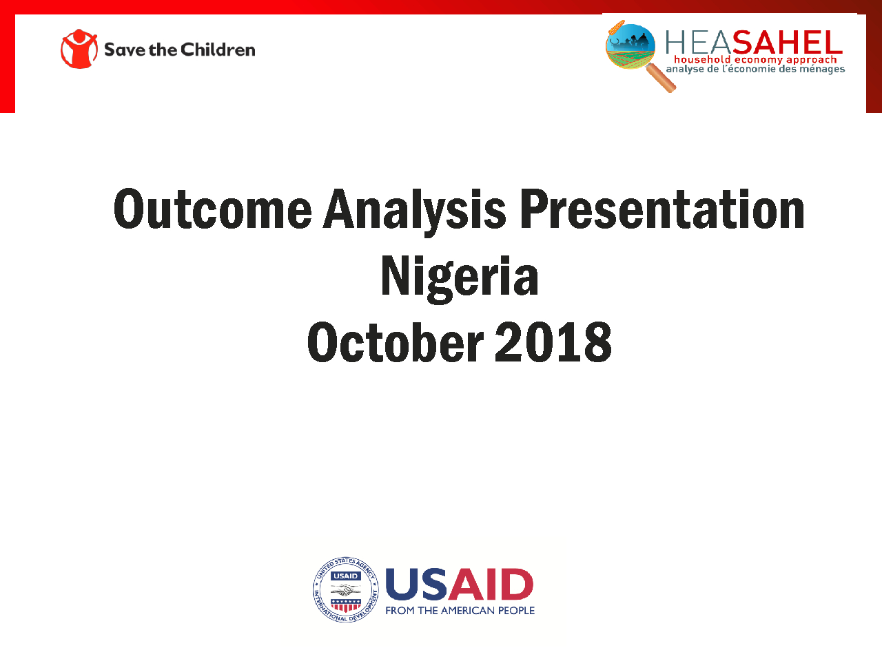 Outcome Analysis Result Presentation - Nigeria - November 2018