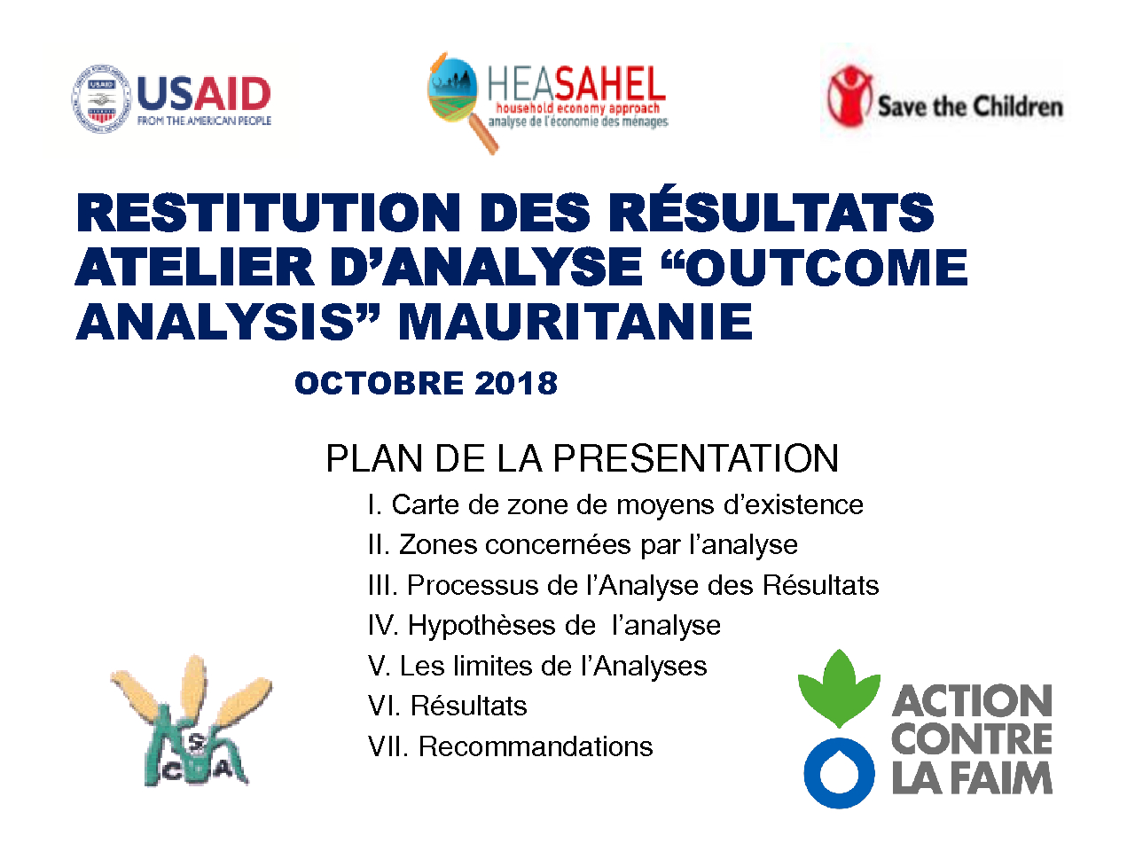 Présentation des résultats OA - Mauritanie - Novembre 2018