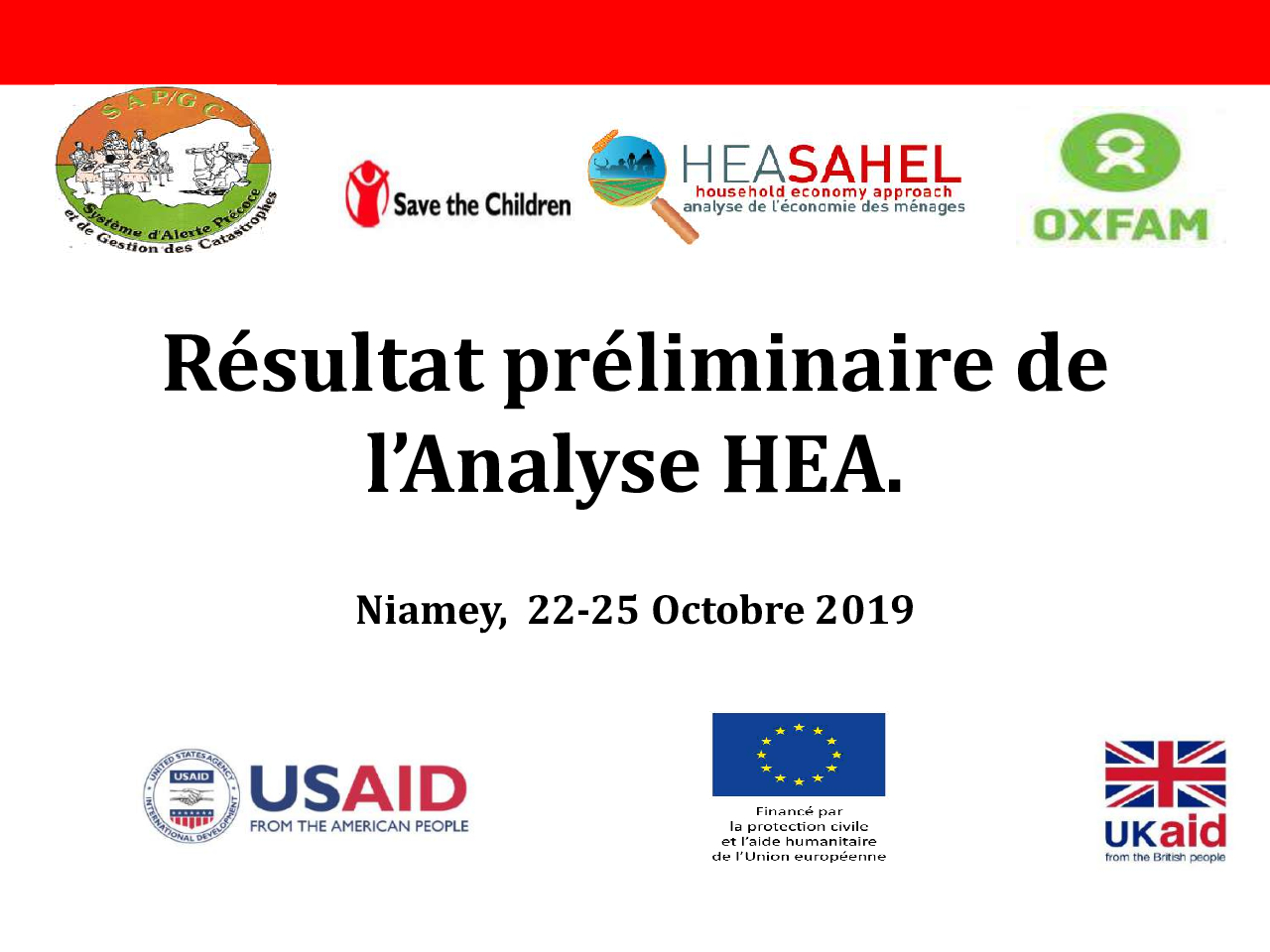 Présentation des résultats OA - Niger - Octobre 2019